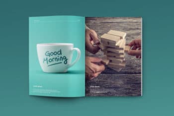 A4 Sized Magazine PSD Mockup With Customizable Features
