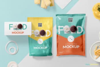Free Set of Food Packaging Mockup in PSD
