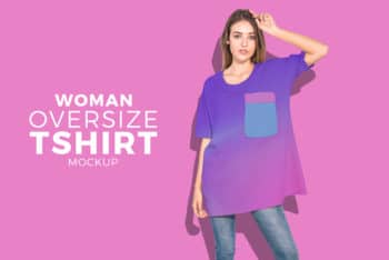 Oversize Women T-shirt PSD Mockup for Ultimate Trendy Look