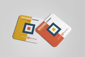 Free Square Business Card Mockup in PSD