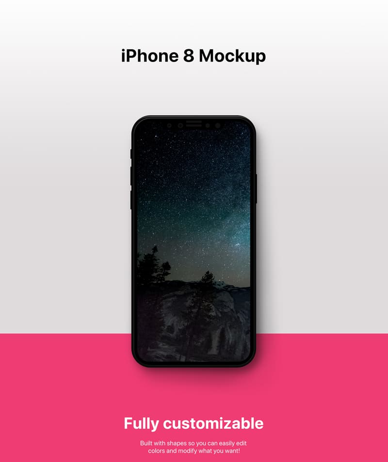iPhone 8 PSD Mockup Design Template