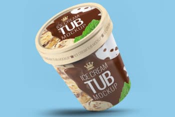 Ice Cream Tub Mockup in PSD