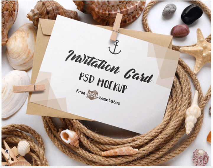 Invitation Card PSD Mockup Design