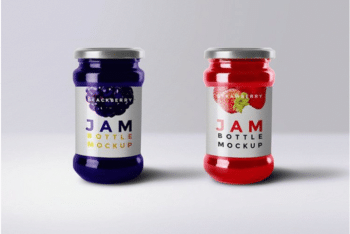Jam Bottle PSD Mockup For free