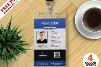 Easy-to Customize ID Card Mockup Free PSD