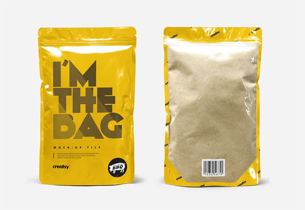 standup pouch packaging mockup