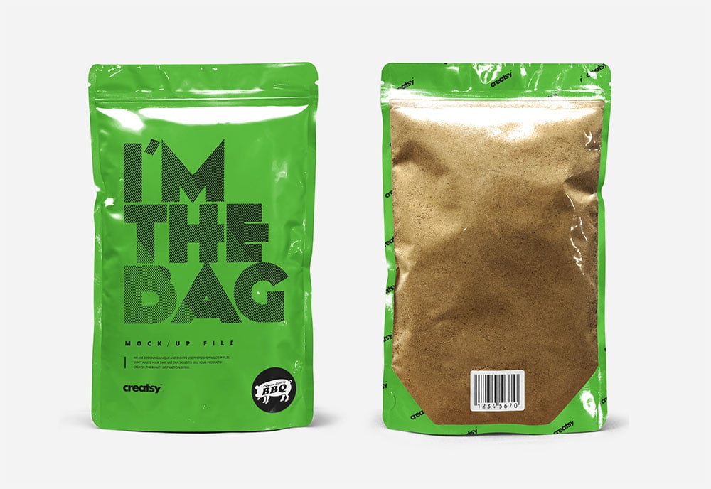 standup pouch packaging mockup