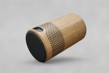 Modern Wooden Speaker Design Mockup Freebie