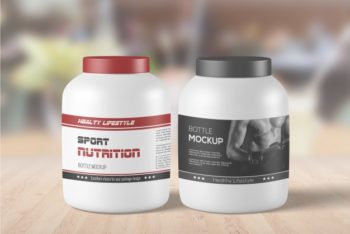 Free Sports Supplement Mockup in PSD