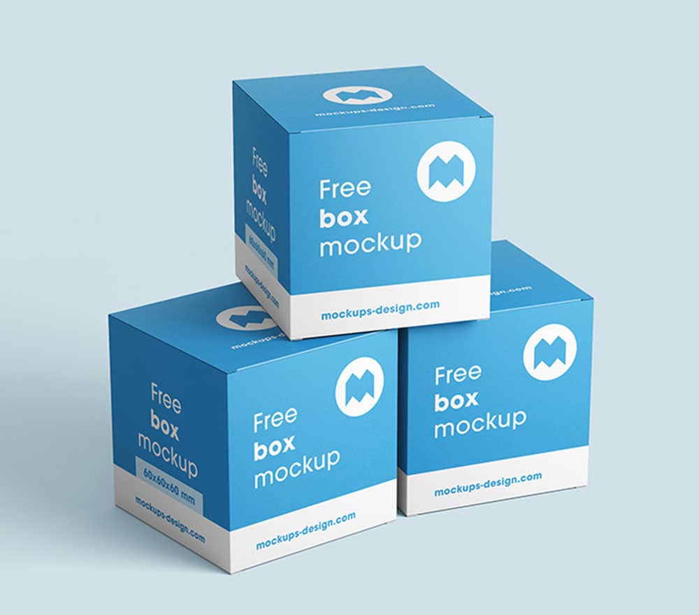 square box packaging mockup