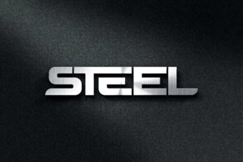Premium Steel Logo Mockup in PSD