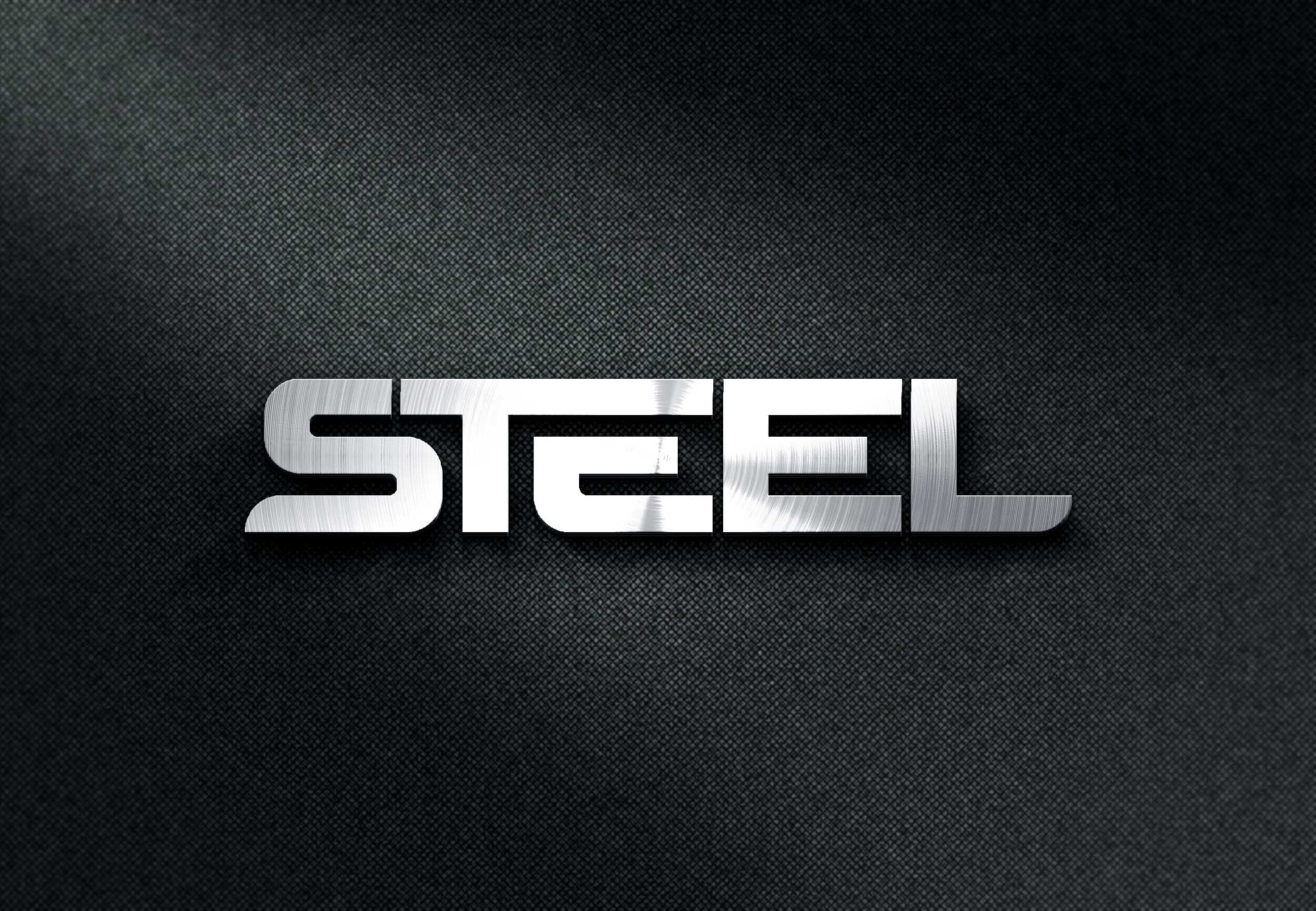 steel logo mockup
