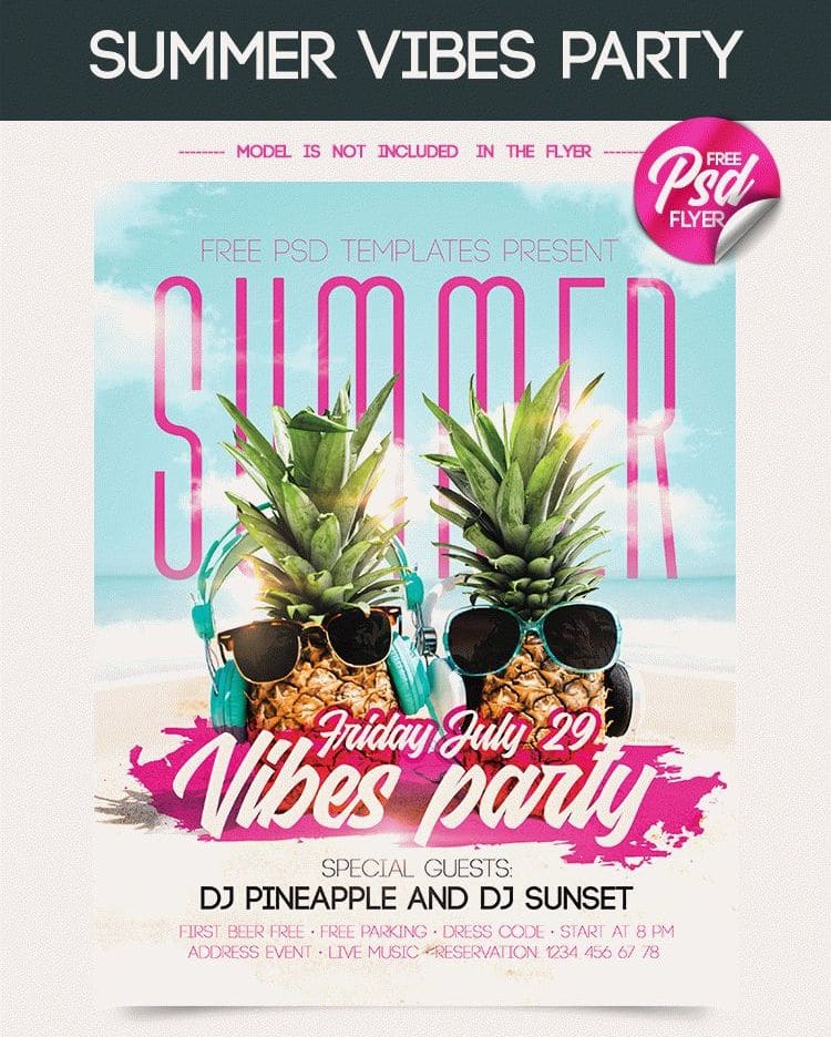 Party Flyer PSD Mockup Template Design