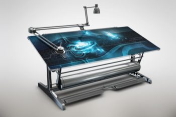 Futuristic Electronic Table Mockup Freebie
