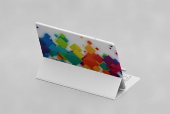 Free Colorful Tablet Plus Keyboard Mockup
