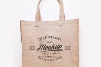 Eco-friendly Jute Bag Design Mockup in PSD
