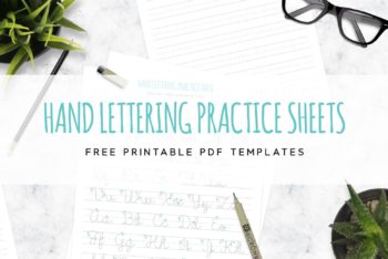 Free Hand Lettering Practice Sheet Mockup in PSD