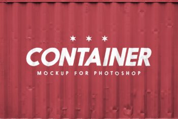 Free Shipping Container Logo Mockup in PSD