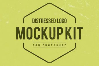 Free Distressed Logo Design Mockup in PSD