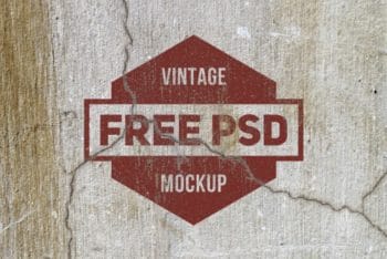 Free Grunge Texture Logo Design Mockup in PSD