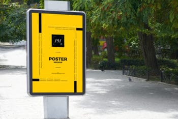 Street Poster Billboard PSD Mockup for Outdoor Advertising Purpose