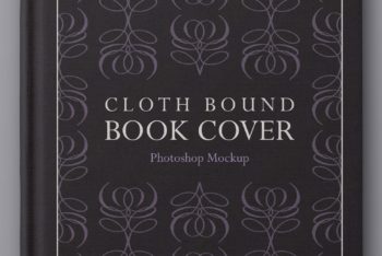 Free Cloth Bound Book Cover Mockup in PSD