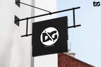 Restaurant Sign PSD Mockup for Outdoor Advertising