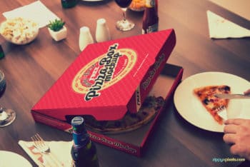 Free Finger Licking Good Pizza Mockup in PSD