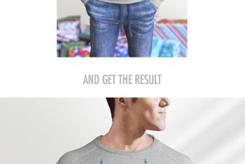 Free Realistic Men Sweater Design Mockup in PSD
