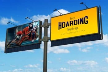 Frontlit Hoarding PSD Mockup for Outdoor Advertising Purpose