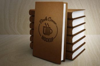 Free Customizable Leather Book Cover Mockup in PSD