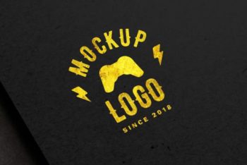 Free Luxury Logo Plus Black Surface Mockup in PSD