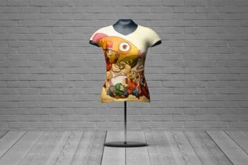 Free Fit Female Shirt Mannequin Mockup in PSD