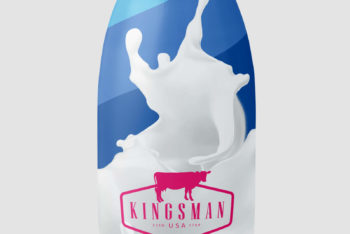 Free Customizable Milk Plastic Bottle Mockup in PSD