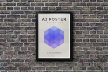 Free Outdoor Framed Poster Mockup in PSD