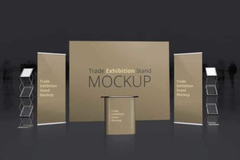 Free Trade Exhibition Booth Mockup in PSD