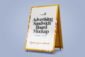 Advertising Sandwich Board Mockup In PSD