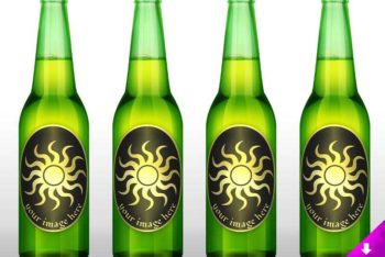 Beer Bottle Label PSD Mockup for Business Advertising