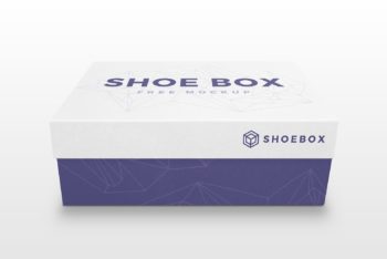 Realistic Minimalist Shoe Box Mockup Freebie