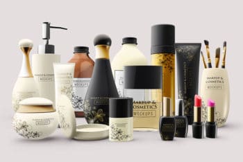 Complete Set of Cosmetic Packaging Mockup