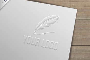 Free Embossed Logo Plus Paper Mockup in PSD