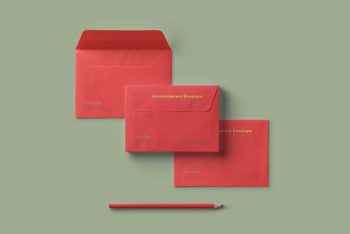 Free Envelope Set Mockup in PSD