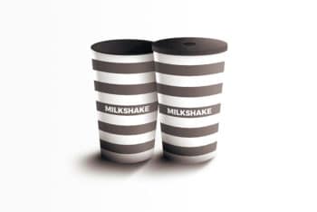 Free Milkshake Cup Design Mockup in PSD