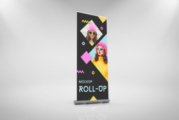 Roll-up Banner PSD Mockup Available with Beautiful Look & Useful Features