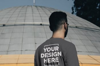 Free Customizable Male T-Shirt Back Mockup in PSD