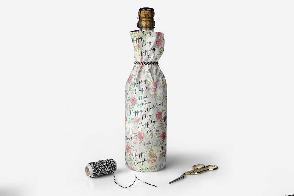 free wine bottle wrapper mockup