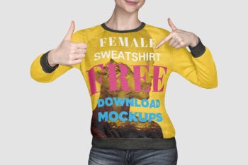 Women Sweatshirt Mockup In PSD