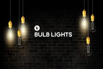 Free Hanging Light Bulbs Mockup in PSD
