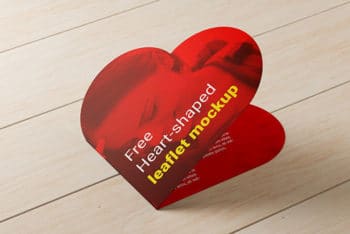 Free Download Heart-Shaped Leaflet Mockup