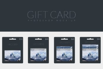 Realistic Gift Card Design Mockup Freebie